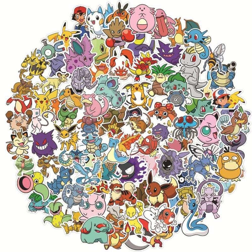 Lot of 200 Vinyl Pokemon Stickers